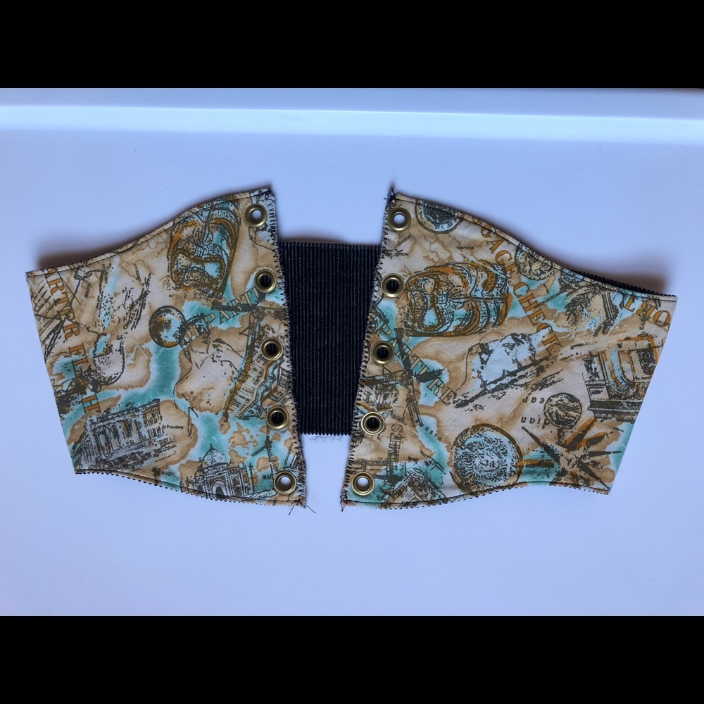 Handmade Waist Cincher from Etsy, Double Sided, Cordury & Map, Pirate, Ren Faire
